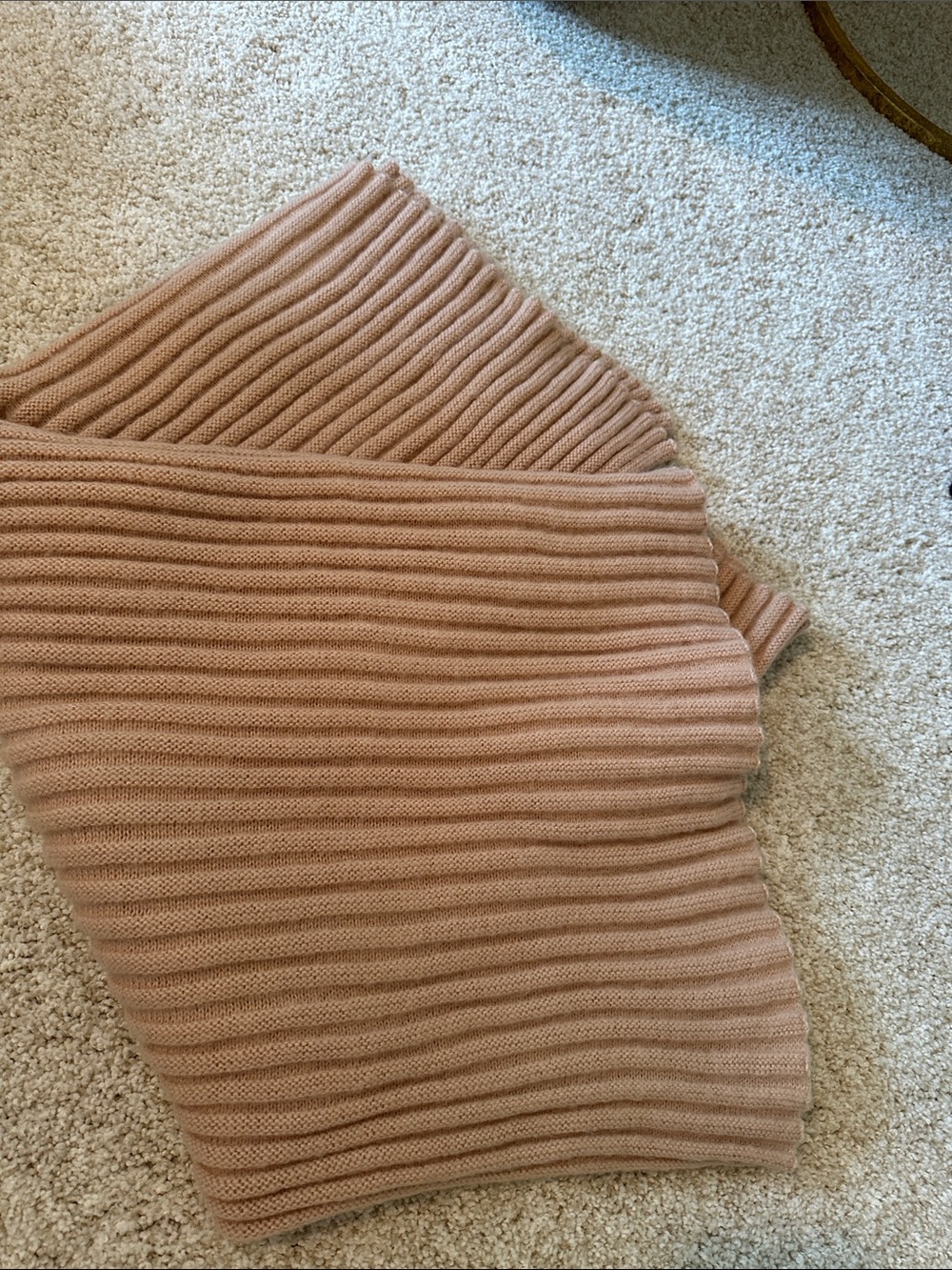 Ribbed Knit Scarf in Dusty Rose